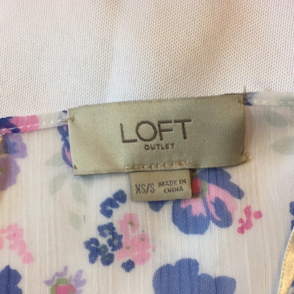 Loft Outlet Semi-Sheer Floral Duster Robe with Ruffle Size XS/S - Picture 6 of 11